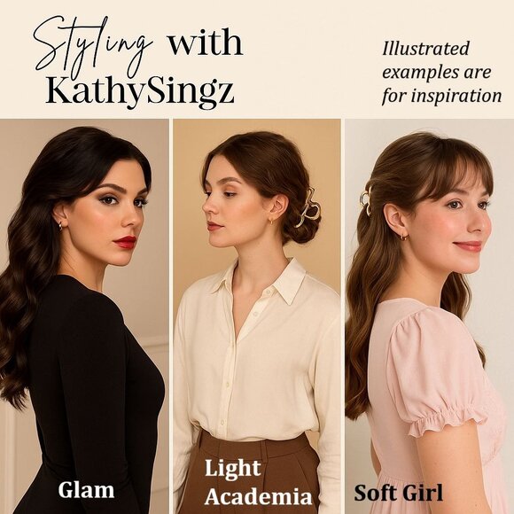 Summer and Rose Gold Wavy Claw Clip Hair Accessory Elegant Minimalist Glam Style - Picture 2 of 6